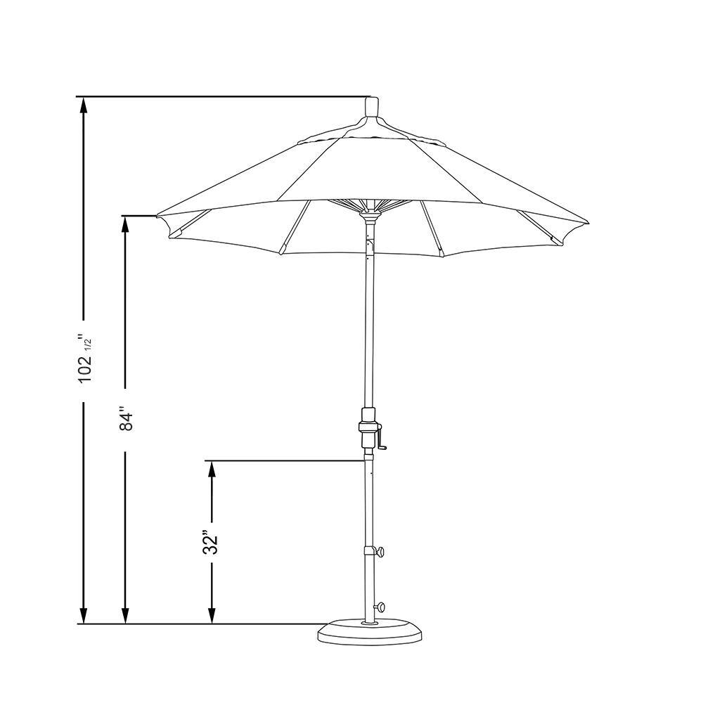 7.5-ft Green Sunbrella Aluminum Market Patio Umbrella with Bronze Finish