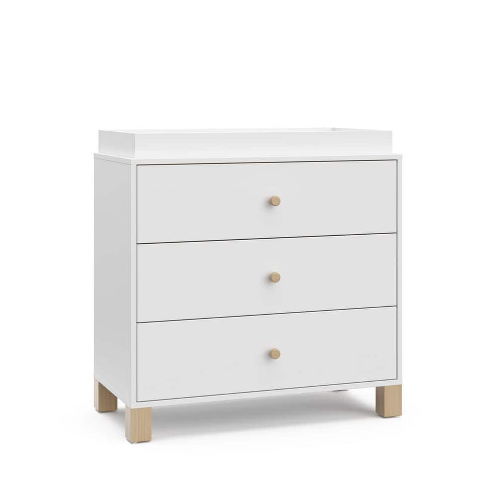 Storkcraft California White with Driftwood 3 Drawer 35.5