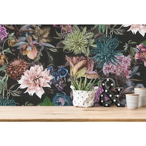 Althea Flower Garden Multi-Colored Non Pasted Non Woven Wallpaper