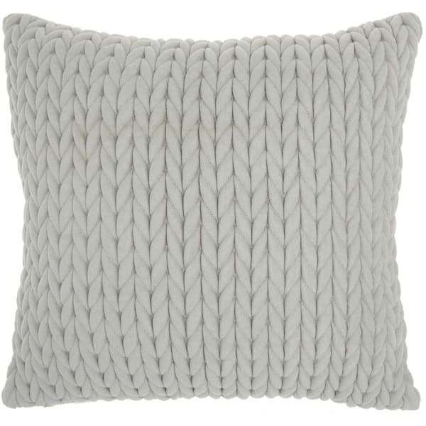HomeRoots Jordan Light Grey Geometric Polyester 18 in. X 18 in. Throw Pillow