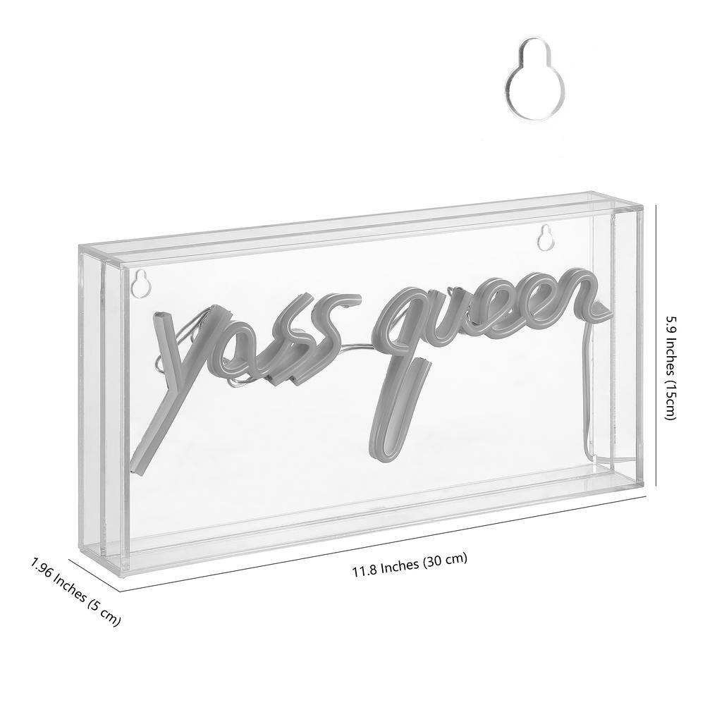 Pink Acrylic USB LED Neon Light Box for Bedroom Decor
