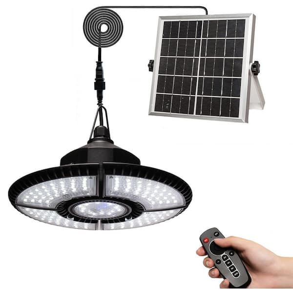 5.7 in. x 5.7 in. Solar Shed Light, 4+1 Leaves 136Leds Brighter Solar Light with Remote for Patio, Yard and Gazebo