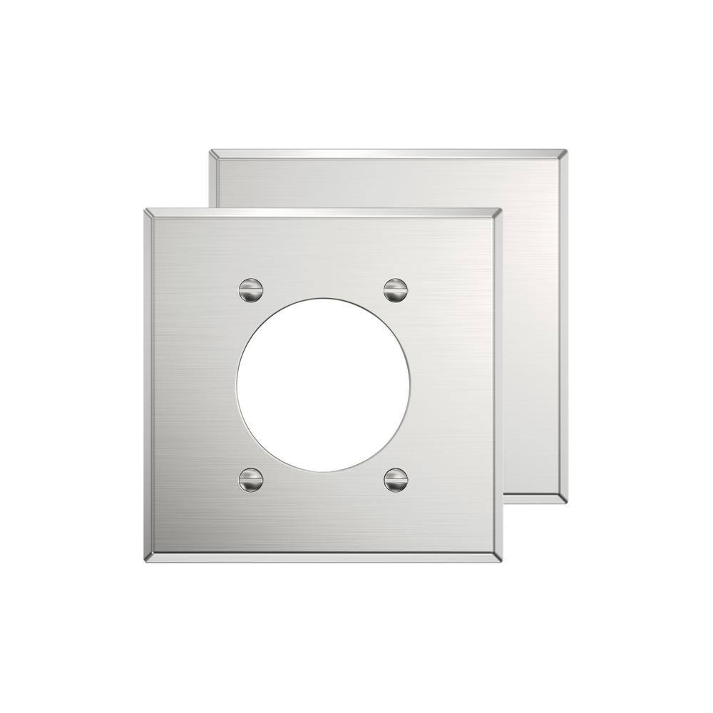 2-Gang Stainless Steel Flush Mount Wall Plate (2-Pack)