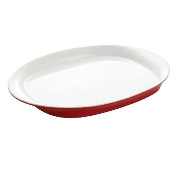 Rachael Ray Round and Square 14 in. Round Platter in Red