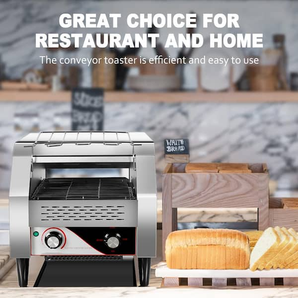 Mojgar 2200W Commercial Conveyor Toaster Countertop Stainless Steel Heavy Duty Industrial Toasters with 7 Speed Options Silver HD 3577407 The Home Depot