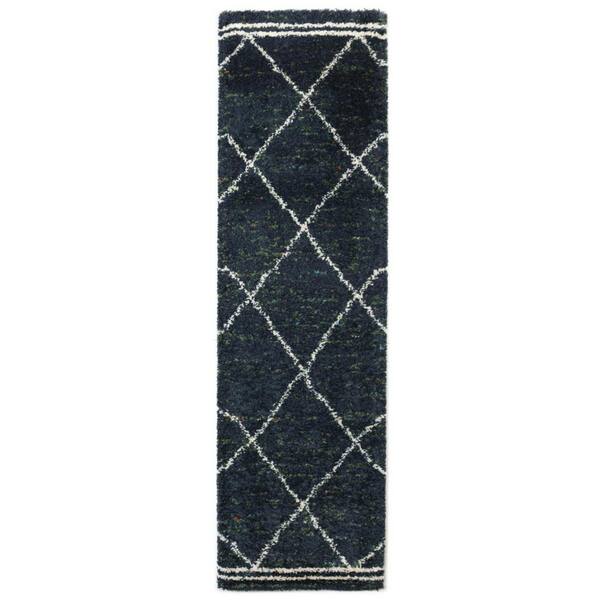 BALTA Gerarda Navy 2 ft. x 7 ft. Diamond Runner Rug