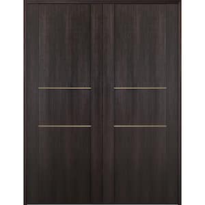 Vona 01 2H Gold 72 in. x 80 in. Both Active Veralinga Oak Wood Composite Double Prehung Interior Door
