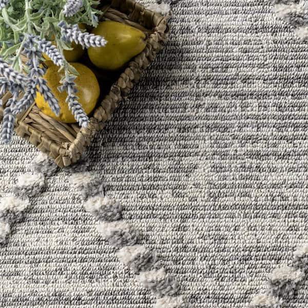 Mila Ivory Neutral Soft Texture Braided Tribal Wool Area Rug