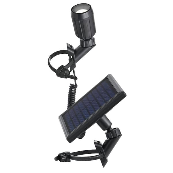 Hampton Bay 50-Lumens Black Solar White Color Temperature Changing Outdoor Integrated LED Flag Pole Light, Weather, Rust Resistant