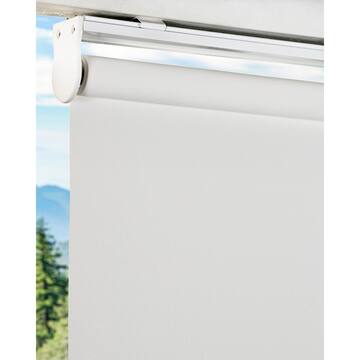 Snap-N'-Glide Byssus White Cordless Blackout Best for Kids Polyester Roller Shade 34 in. W x 72 in. L