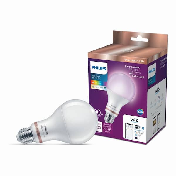 100-Watt Equivalent A21 LED Smart Wi-Fi Color Changing 2700 (K) Light Bulb powered by WiZ with Bluetooth (4-Pack)