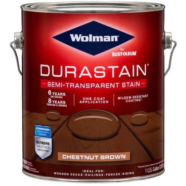 Wolman 1 Gal. Durastain Chestnut Brown Exterior Wood Semi-Transparent Stain and Sealer