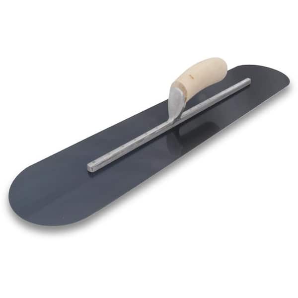 MARSHALLTOWN 20 in. x 5 in. Steel Trl-Fully Rounded Curved Wood Handle Finishing Trowel