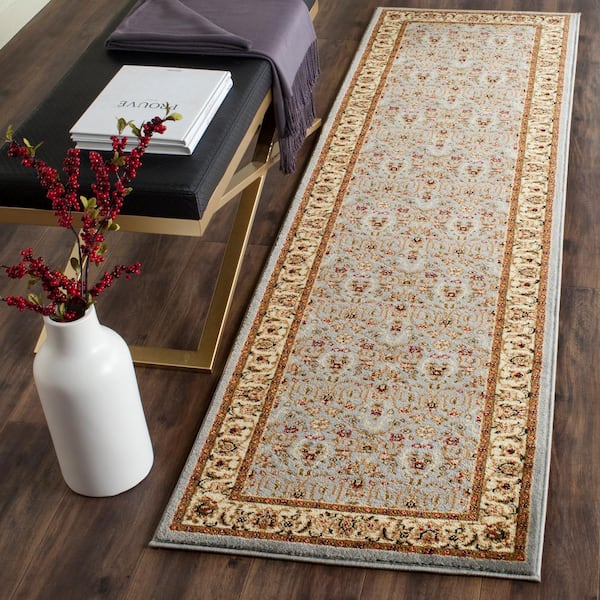 Lyndhurst Light Blue/Ivory 2 ft. x 11 ft. Border Runner Rug