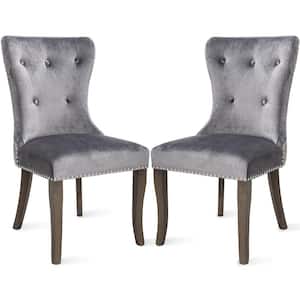 Gray Upholstered Accent Dining Chair (Set of 2)
