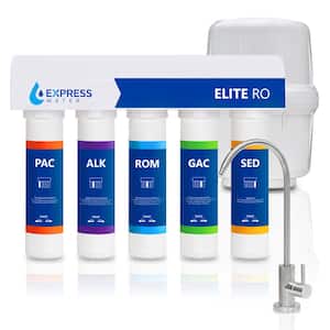 Elite Reverse Osmosis 9 Stage Alkaline Water Filtration System Quick Twist Filter Change Under Sink RO System 100 GPD