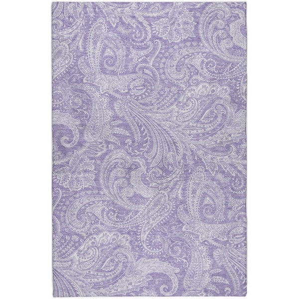 Dream Shag Premium Machine Washable Abstract ADS654 Lavender 9 ft. x 12 ft. Area Rug
