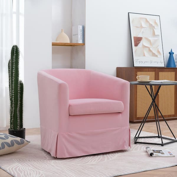 Harper & Bright Designs Pink 360° Swivel Club Chair, Accent Chair Arm Chair Suitable for Living room, Club and Office