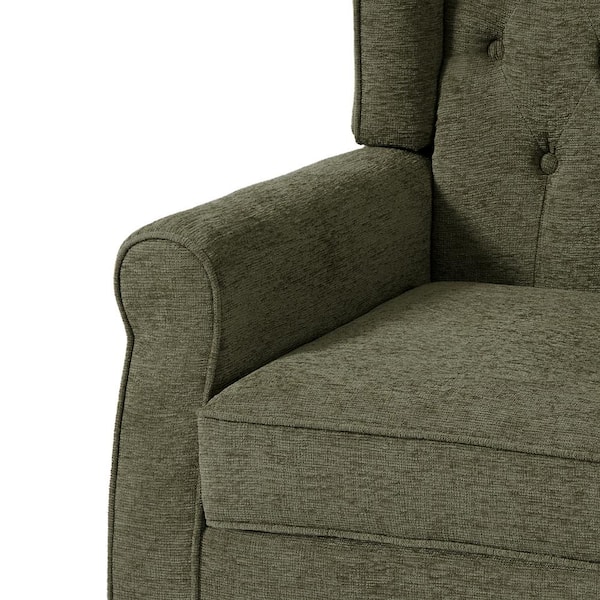 Uixe Green Linen Button Tufted Design Accent Arm Chair (Set of 2