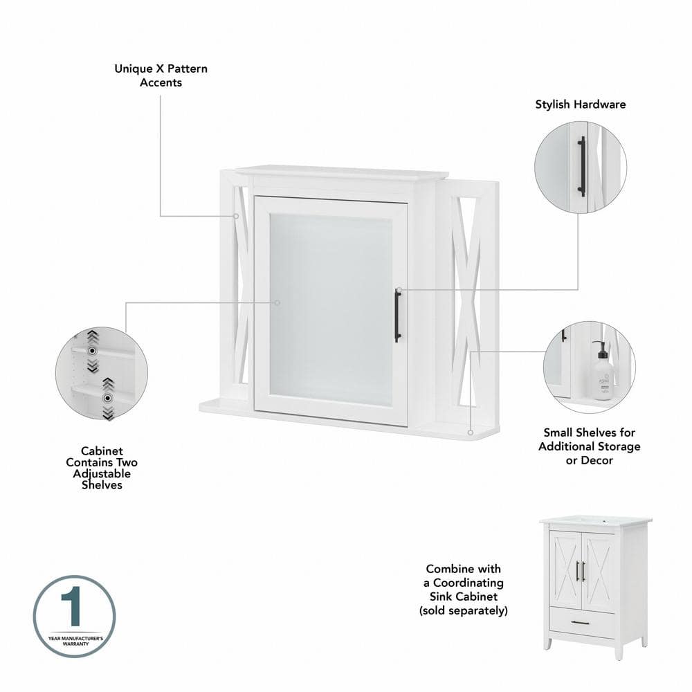 White Ash Engineered Wood Bathroom Vanity Sink with Mirror
