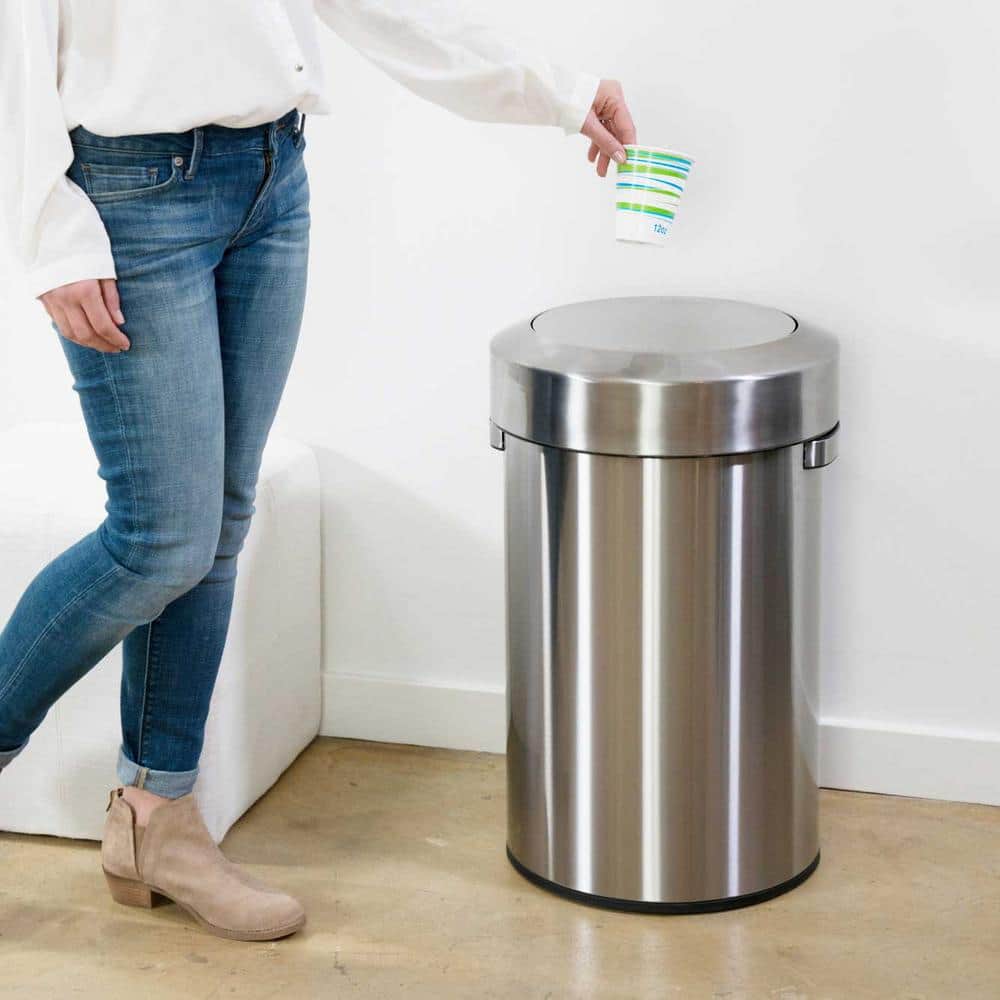 Fingerprint Resistant Stainless Steel 17 Gallon Touchless Trash Can