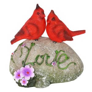 Solar Cardinal Love Rock Garden Statue