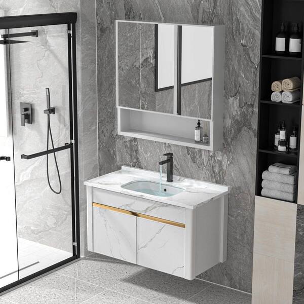 Fulorni 22 in. Undermount White Ceramic Porcelain Bathroom Sink