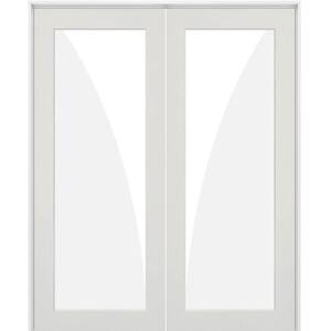 72 in. x 96 in. Craftsman Shaker 1-Lite Clear Glass Both Active MDF Solid Hybrid Core Double Prehung Interior Door