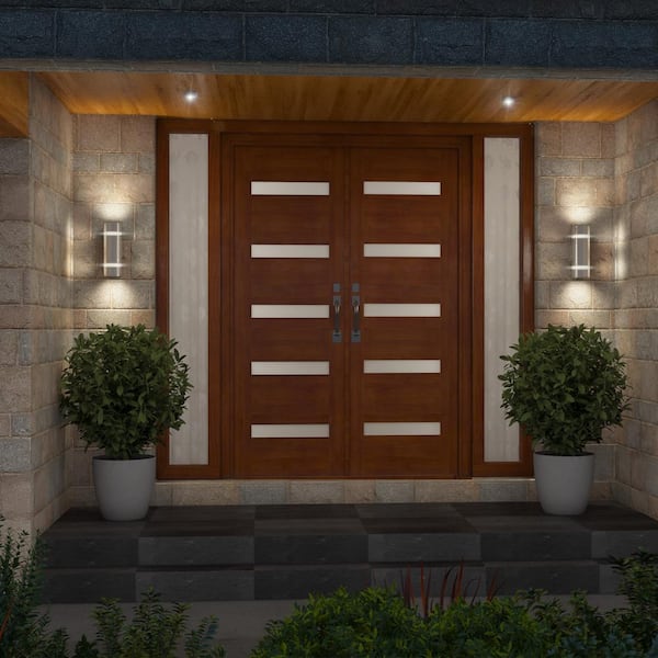 3 Way Stream Stainless Steel Modern Outdoor Hardwired Garage and Porch-Light Cylinder Sconce