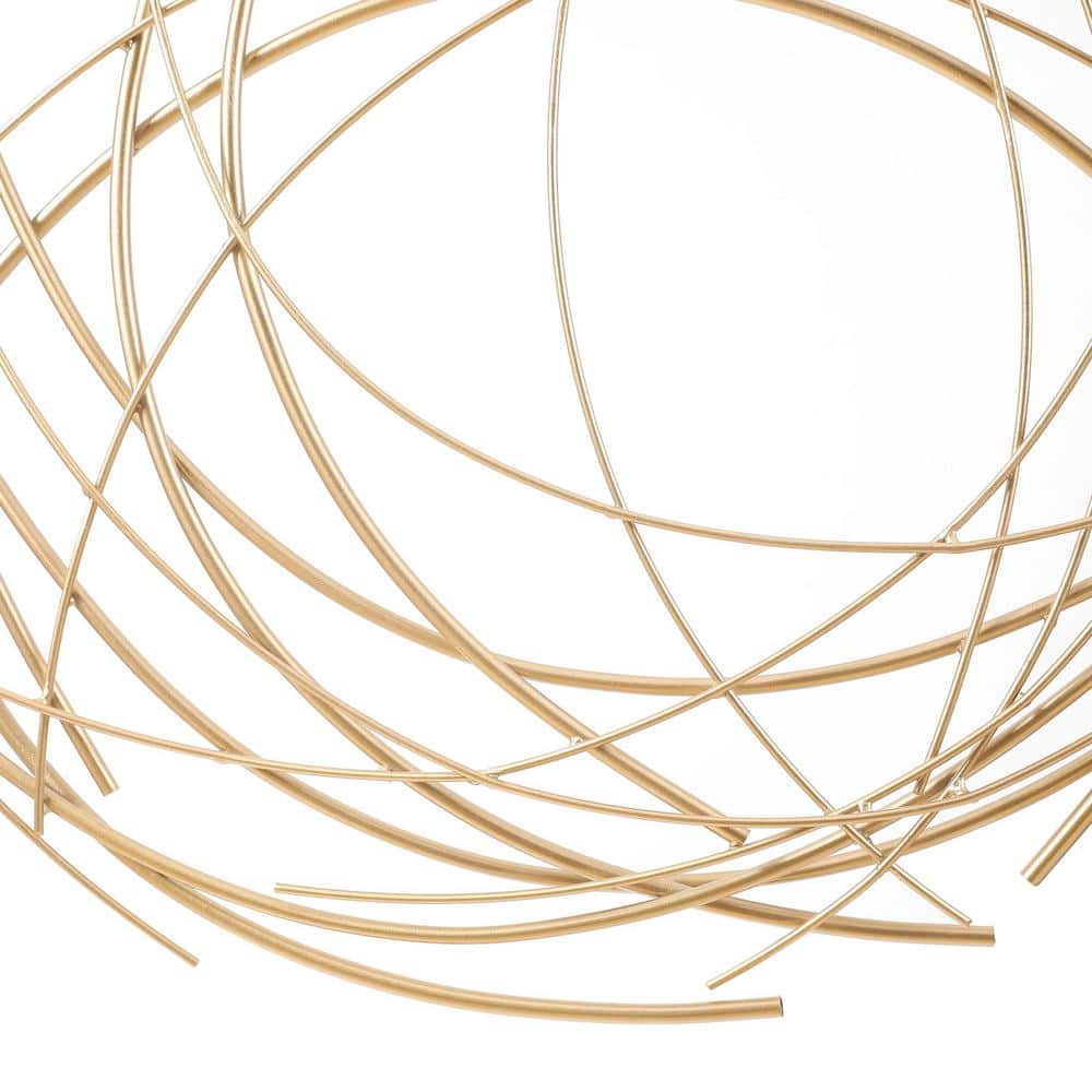 LuxenHome Gold Finish Iron Circular Wall Sculpture
