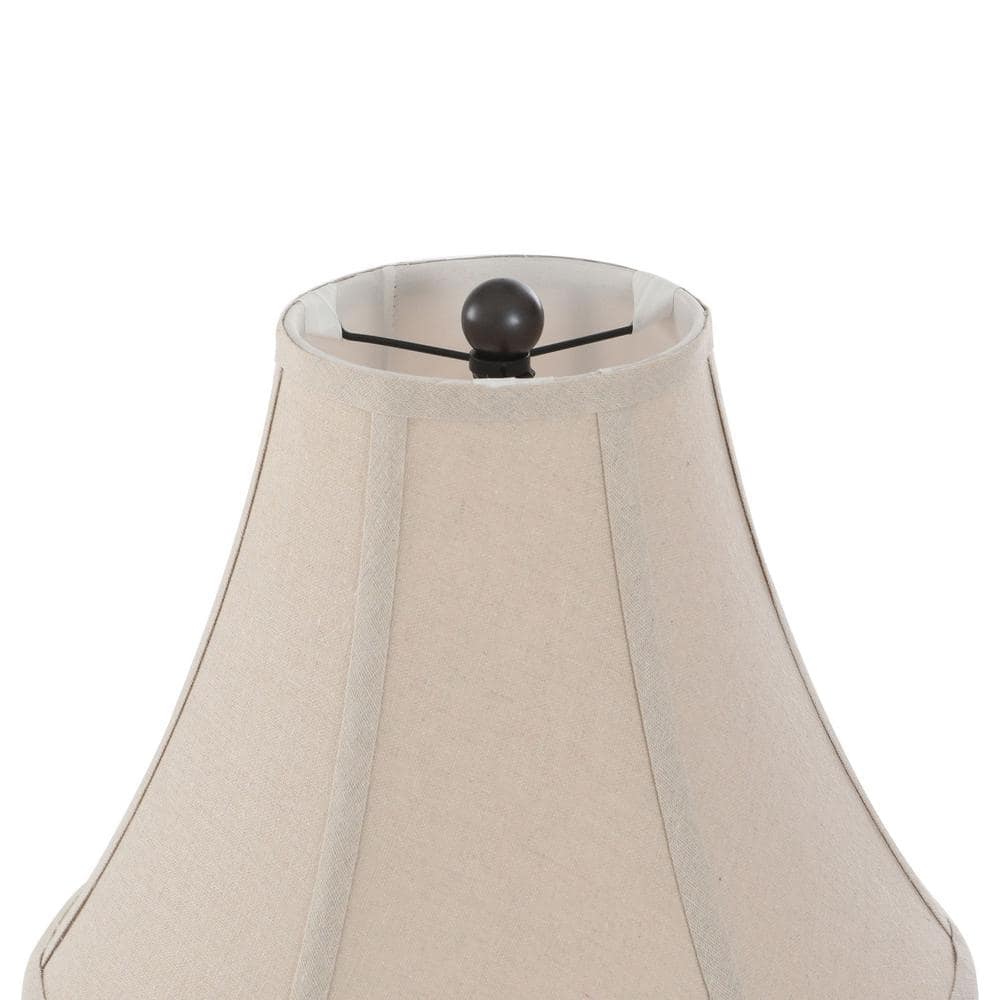 Dunbrook Dark Bronze Lamp Set with White Fabric Shades