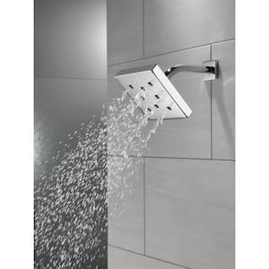 1-Spray Patterns 1.75 GPM 6 in. Wall Mount Fixed Shower Head with H2Okinetic in Lumicoat Chrome