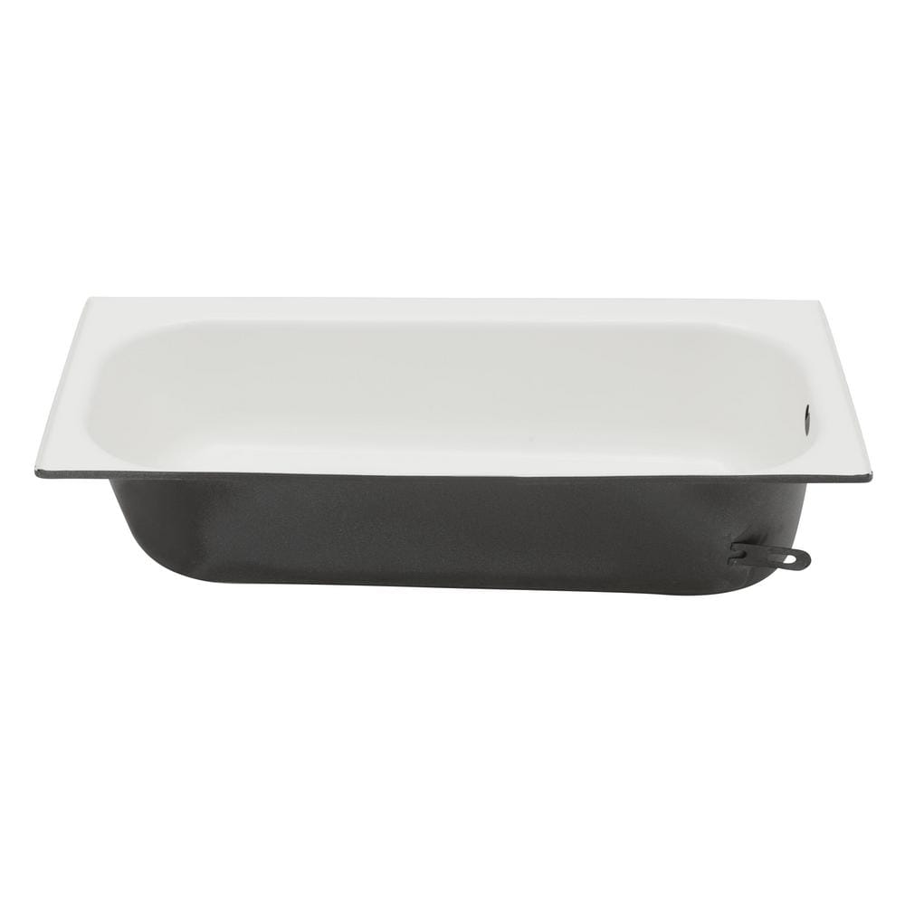 White Porcelain 60-Inch Left Drain Soaking Bathtub