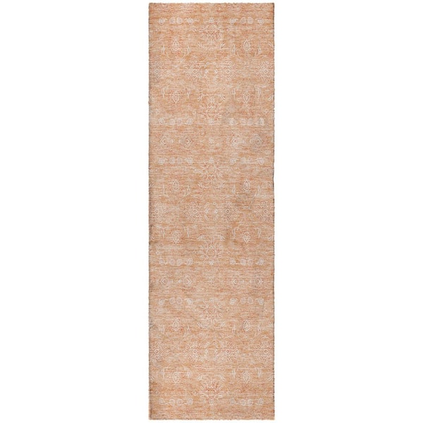 Dream Shag Premium Machine Washable Abstract ADS703 Peach 2 ft. x 7 ft. Runner Rug