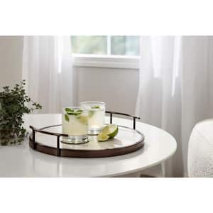 Kate and Laurel Hutton Large Round Wood Tray with Handles, Walnut Brown  Finish – kateandlaurel