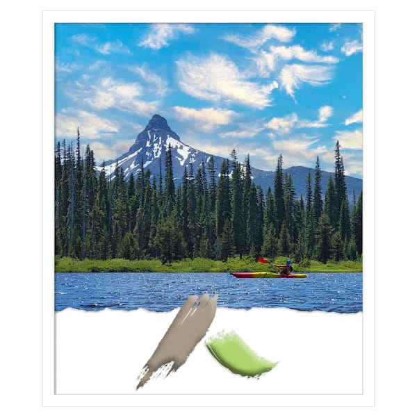 Svelte White Wood Picture Frame Opening Size 20 x 24 in.