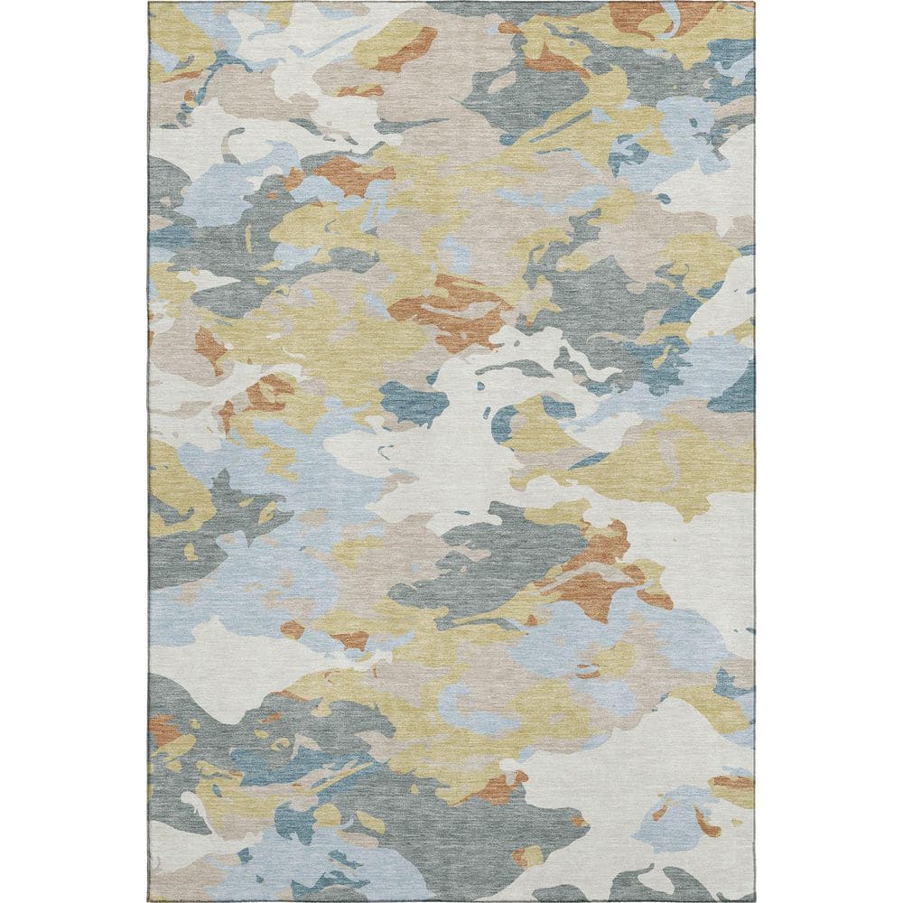 Mayfield Premium Machine Washable Abstract AMF2497 Ivory 8 ft. x 10 ft. Area Rug price history on PriceWatchPro