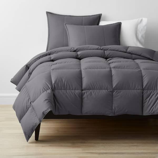The Company Store Lacrosse LoftAIRE Recycled Fill Medium Warmth Pewter King Down Alternative Comforter