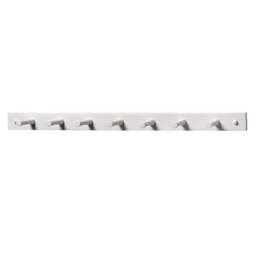 Spectrum 24 in. L Decorative White 7-Peg Wall Mount Wood Rack 82200 - The  Home Depot