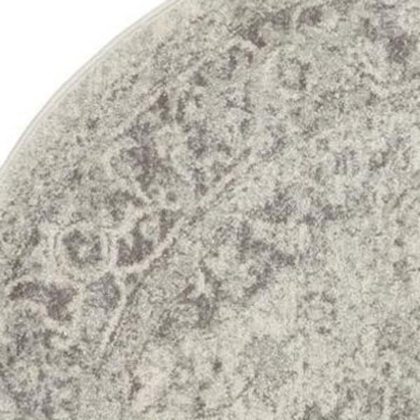 4' X 6' Green and Ivory Floral Distressed Area Rug