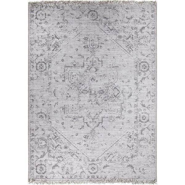 Orian Rugs Center of Attention Gray 5 ft. x 8 ft. Indoor/Outdoor Area Rug