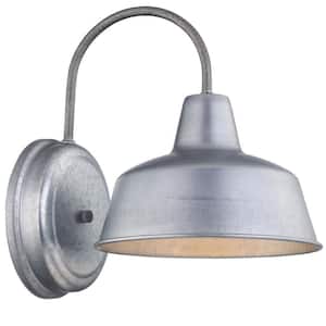 1-Light Galvanized Hardwired Outdoor Wall Barn Lantern Sconce(1-Pack)