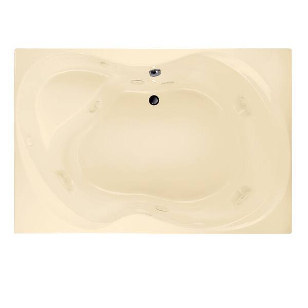 American Standard EverClean Ellisse 72 in. x 48 in. Whirlpool Tub with Reversible Drain in Bone