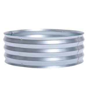 36 in. Galvanized Metal Round Raised Garden Bed