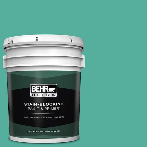 BEHR ULTRA 5 gal. #P440-5 Water Park Semi-Gloss Enamel Exterior Paint & Primer