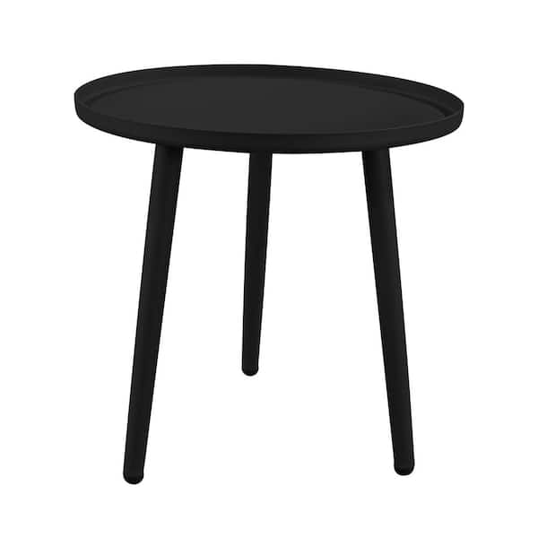 Willit Black Round Aluminum 15.70 in. H Outdoor Coffee Side Table