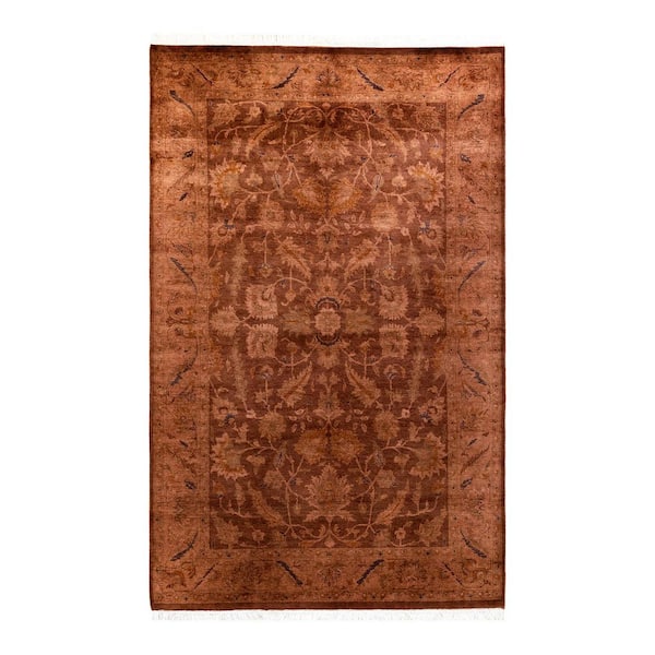 Chloe & Olivia Home Overdyed Brown 4 ft. 1 in. x 6 ft. 5 in. Wool Indoor Area Rug