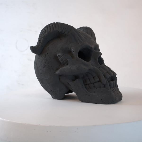 Black Magnesium Oxide Demon Skull Shape Halloween Decoration for 