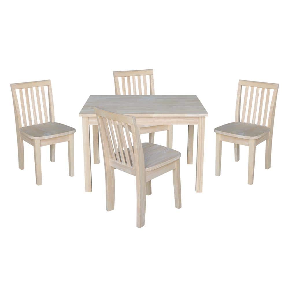 Ready to Finish 5-Piece Kid's Table and Chair Set