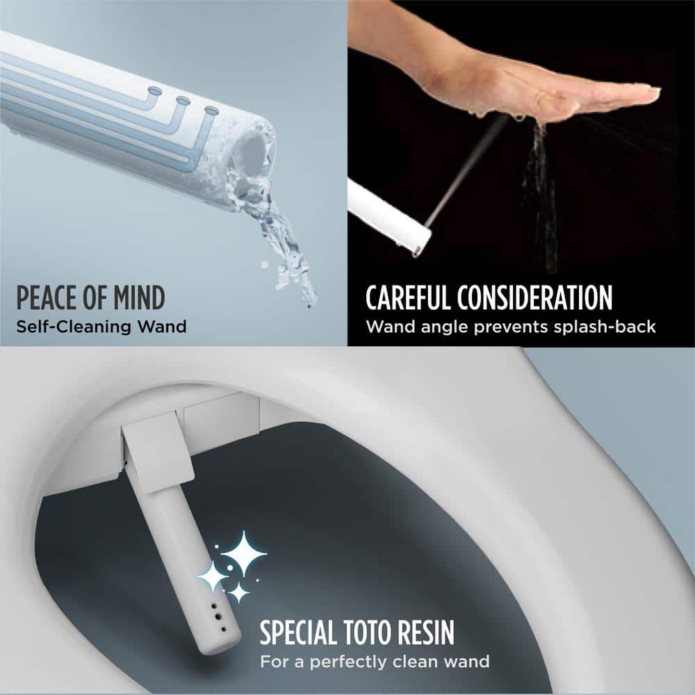 Cotton White Heated Electronic Bidet Toilet Seat with SoftClose Lid